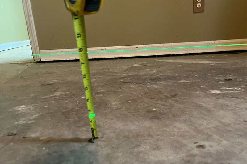 measure tape on floor