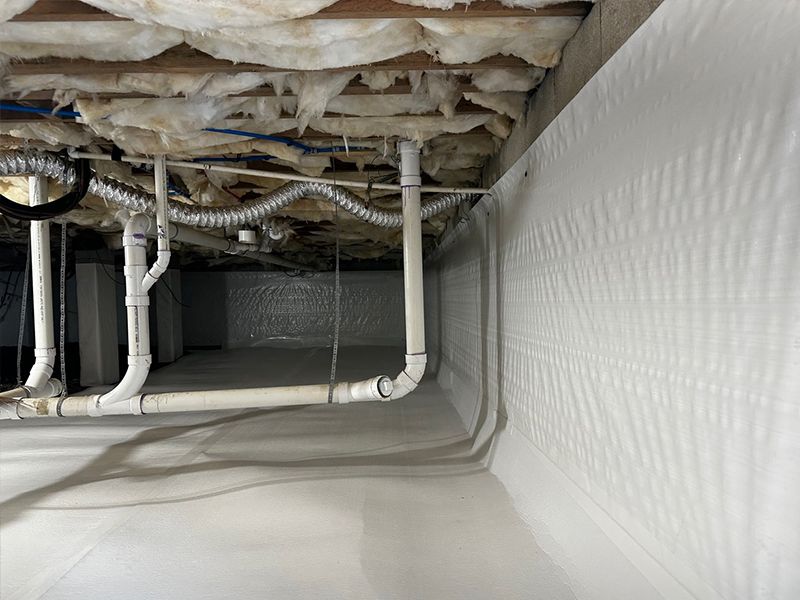 water pipes in a crawl space