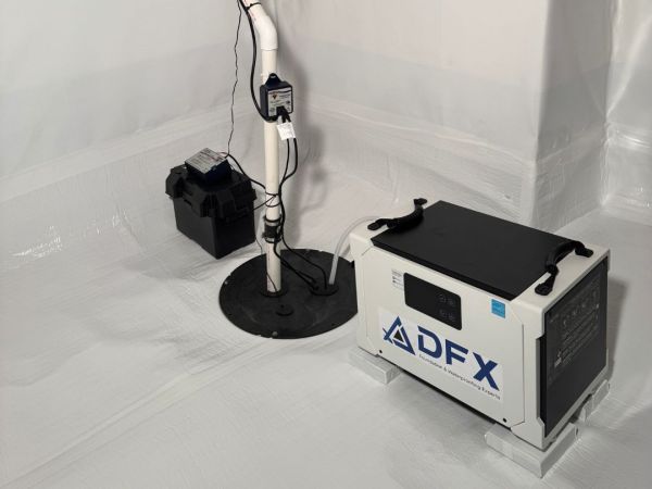 crawl space sump pump and crawl space dehumidifier