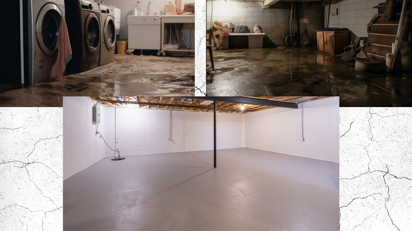 Before and After Basement Waterproofing Images
