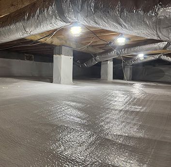 a remodeled and moisture protected crawl space