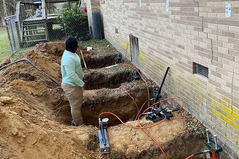 outside foundation pier