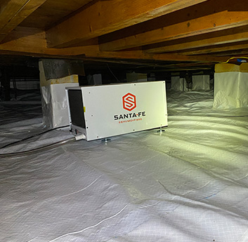 a dehumidifier added to a crawl space