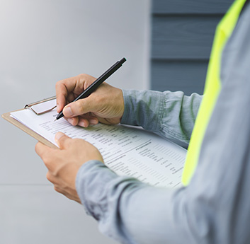 an engineer making a list