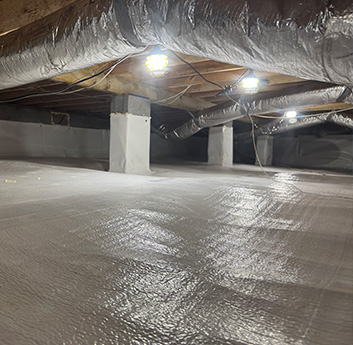 a remodeled and moisture protected crawl space