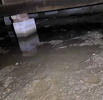 Flooding a crawl space
