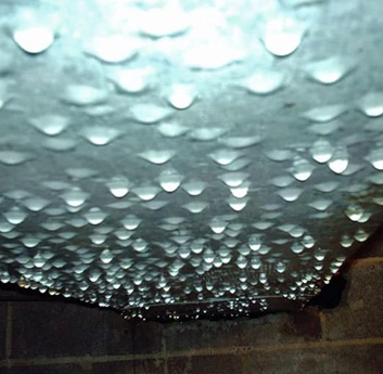 condensation on a moisture wicking crawl space